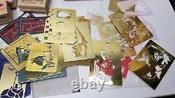 Stampin Up Stampa Rosa Brass Embossing Stencils Huge Lot Of Sets Early 2000's