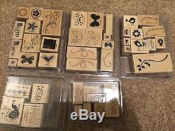 Stampin' Up! Stamps! 32 Sets! Wood LOT Retired Hard to Find EXCELLENT