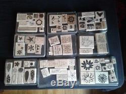 Stampin' Up Stamps. Huge Lot 35 sets plus 7 rollers 4 handles and ink cartridges