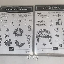 Stampin Up! Stamps Large Lot Cling & Photopolymer Stamps 16 sets emboss