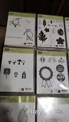 Stampin Up! Stamps Large Lot Cling Stamps & Photopolymer Stamps 39 sets embossed