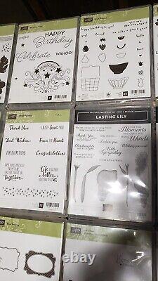 Stampin Up! Stamps Large Lot Cling Stamps & Photopolymer Stamps 39 sets embossed