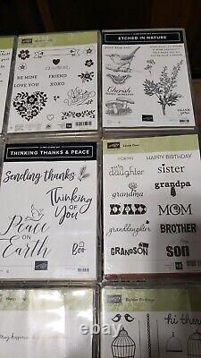 Stampin Up! Stamps Large Lot Cling Stamps & Photopolymer Stamps 39 sets embossed