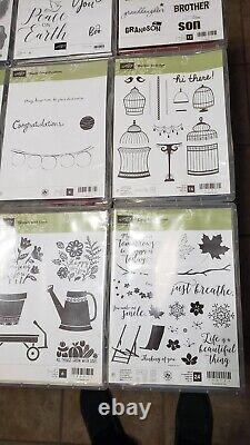 Stampin Up! Stamps Large Lot Cling Stamps & Photopolymer Stamps 39 sets embossed