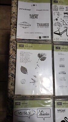 Stampin Up! Stamps Large Lot Cling Stamps & Photopolymer Stamps 39 sets embossed