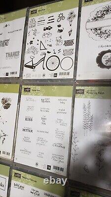 Stampin Up! Stamps Large Lot Cling Stamps & Photopolymer Stamps 39 sets embossed