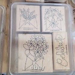 Stampin Up Stamps Lot 9 Sets 1996 2002 2003 2004 2006 All Mounted 60 Total