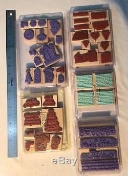 Stampin Up Stamps Lot Set of 21 Sets Plus 5 Rollers