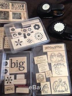 Stampin Up Stamps with PUNCHES Lot Circle & Blossom 10 SETS CHRISTMAS Hedgehog RET