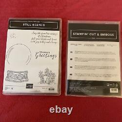 Stampin' Up! Still Scenes Cling Stamp & Snow Globe Cut Emboss Dies Set Christmas