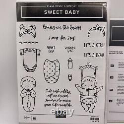 Stampin Up Sweet Baby Stamps & Bouncing Baby Framelit Dies Set Retired