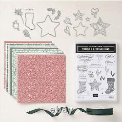 Stampin' Up! TIDINGS OF CHRISTMAS SUITE Stamp Set, Dies, 6x6 DSP & Ribbon NEW