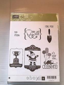 Stampin Up Tag It Stamp Set Retired NEW Christmas Congratulations Get Well