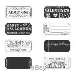 Stampin Up That's The Ticket (8) Clear Mount Oval Stamp Set New Ticket Punch