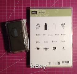 Stampin Up! Tiny Tags Clear Mount Stamp Set AND Jewelry Tag Punch Bundle NEW