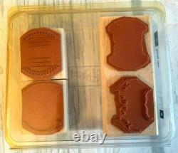 Stampin' Up! Totally Tabs Punch and (4) Matching Stamps Set Rounded Tab EUC HTF
