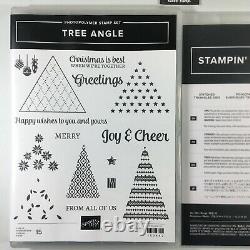 Stampin Up Tree Angle Stamp Set And Stitched Triangle Dies Christmas NEW