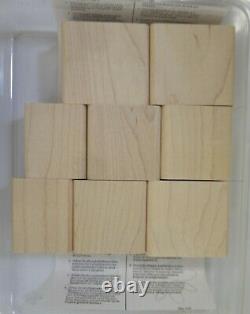 Stampin Up Two-Step Little Layers Plus, NEW 2004 Unmounted Wood Retired Set of 8