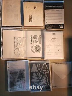 Stampin Up! USED, RETIRED, Lot of 9 Stamps Sets and Coordinating Dies