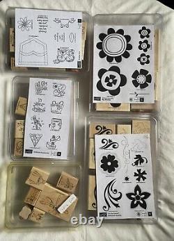 Stampin Up Vintage Rubber Stamp Collection 24 Sets New & Used + 4 other singles