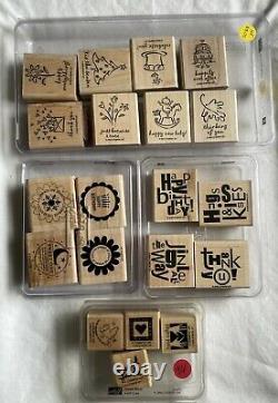 Stampin Up Vintage Rubber Stamp Collection 24 Sets New & Used + 4 other singles