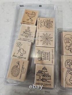 Stampin' Up! Vintage Valentines, fun And Fast Notes, Stamps Rubber Rare Retired