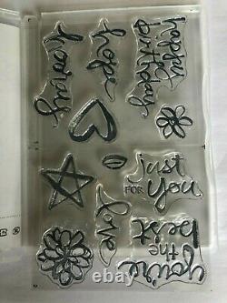 Stampin' Up! WATERCOLOR WORDS (11) Stamps Set Photopolymer Happy Birthday, L