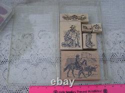 Stampin Up WILD WILD WEST Cowboy Stamp set from 2002 Hard to find set of 6