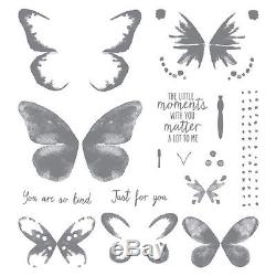 Stampin Up Watercolor Wings Photopolymer Stamp Set & Bold Butterfly Framelits