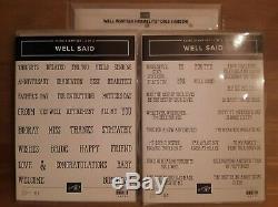 Stampin Up Well Said 1 and 2 Stamp Sets & Well Written Framelits Dies