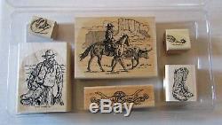 Stampin' Up Wild Wild West Rubber Stamp Set Rare Cowboy Set 2002