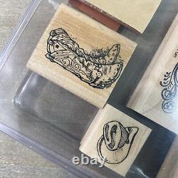 Stampin Up Wild Wild West Rubber Stamp Set of 6 2002 Cowboy Western Never Inked