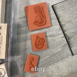 Stampin Up Wild Wild West Rubber Stamp Set of 6 2002 Cowboy Western Never Inked