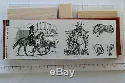 Stampin Up Wild Wild West set of 6 Retired Rare Rugged Cowboy Boots Hat Spur