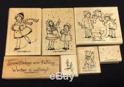 Stampin Up Winter Is Calling RETIRED & RARE Complete Set Snowflakes Holly 2003