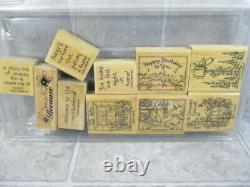 Stampin Up Wood Mount Rubber Stamps Lot of 22 Sets 161 Stamps Some Unmounted
