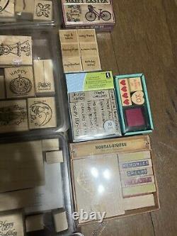 Stampin' Up! Wood Mount Rubber Stamps Sets Excellent Condition Lot 12 + 6 Mixed