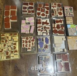 Stampin' Up! Wood Mount Rubber Stamps Sets Excellent Condition Lot 12 + 6 Mixed