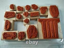 Stampin Up Wood Mount Set Happy Trails Howdy Western Cowboy RARE HTF 1996