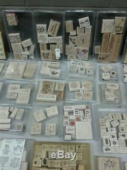 Stampin Up Wood Mount Stamp Lot of 40 Sets 200+ Stamps Total Plus Extras (dd) g