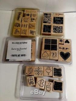 Stampin' Up Wood Rubber Stamp Lot Of 25 Sets Pre-owned