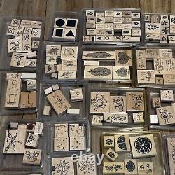 Stampin Up Wood Rubber Stamp Lot of 200 + Vintage 90s and 2000s Craft Set