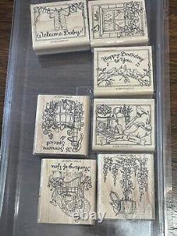 Stampin' Up! Wood Stamp Sets LOT Wooden Rubber Vintage