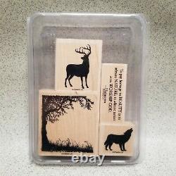 Stampin Up! Wooden Rubber Stamp Nature Silhouettes Set of 4