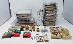 Stampin Up! Wooden Rubber Stamp Sets Retired Mixed Lot of 17 Plus More