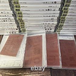 Stampin Up lot 132 STAMP SETS Rubber & Clear Acrylic + 9 Sets w Blocks Most New