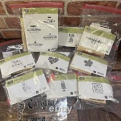 Stampin Up lot 132 STAMP SETS Rubber & Clear Acrylic + 9 Sets w Blocks Most New