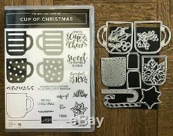 Stampin Up retired, CUP OF CHRISTMAS Stamp Set & UnBranded matching Cheer Dies