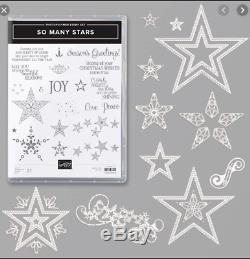 Stampin Up retired SO MANY STARS stamp set, STITCHED STARS DIES BUNDLE Christmas