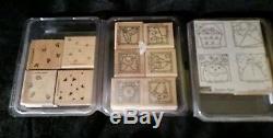 Stampin Up rubber stamp Collection Lot of 15 sets + more Over 125 stamps in all